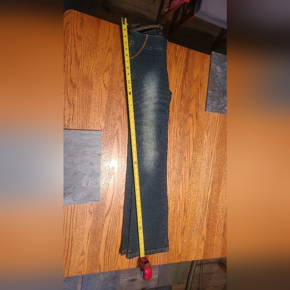 Vintage Y2K unique cut out low waist bell bottom jeans Y.O.Y.O. brand NTW - Picture 6 of 10